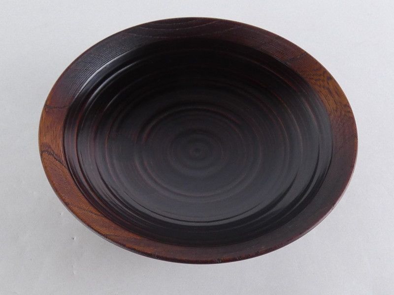 輪島塗 箱瀬淳一 木地皿 約15cm 保証品 /E22