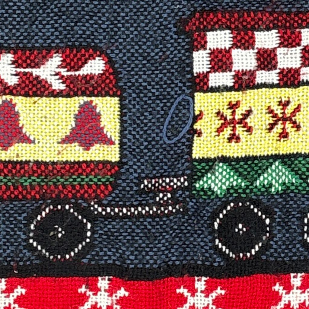 90s ビンテージラグ クリスマス タペストリー USA製 マルチカバー vintageラグ ブランケット マルチカバー タペストリー クリスマス 列車