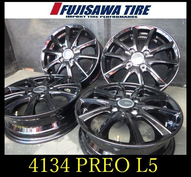 【4134】20J▲送料無料▲PREO L5 ホイール▲14x4.5J 4穴 PCD100 +45▲4本 26105169 15,464円