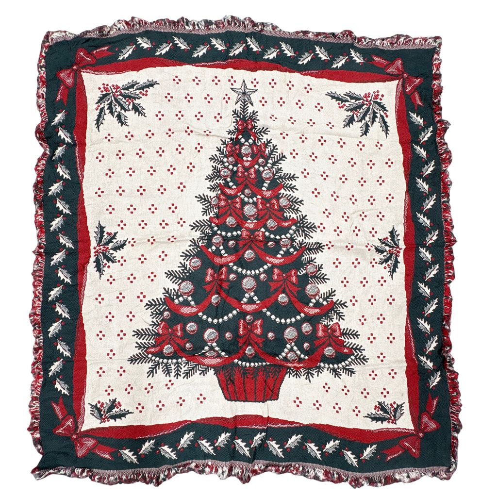 vintageラグ ブランケット マルチカバー タペストリー クリスマス ツリー オーナメント ドット Rug Blanket Christmas 4448