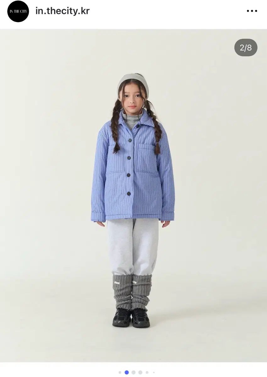 インザシティ ブルー LINE ダウン シャツ ジャケット XXL (150)