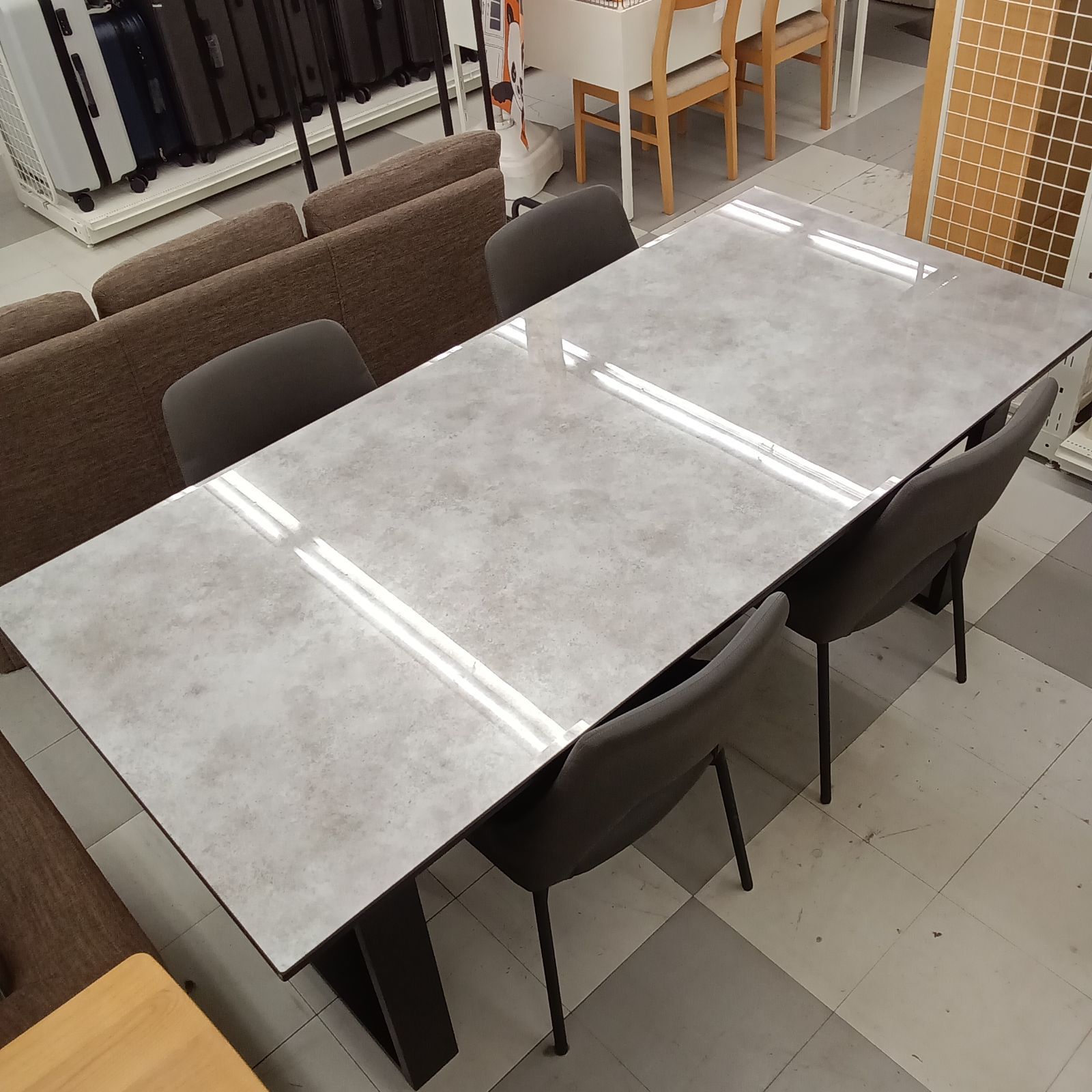 ★リユースのサカイ千葉中央店★ GPシリーズ松田家具セラミックテーブルセット　椅子4脚セット 管理260820-06 48,000円