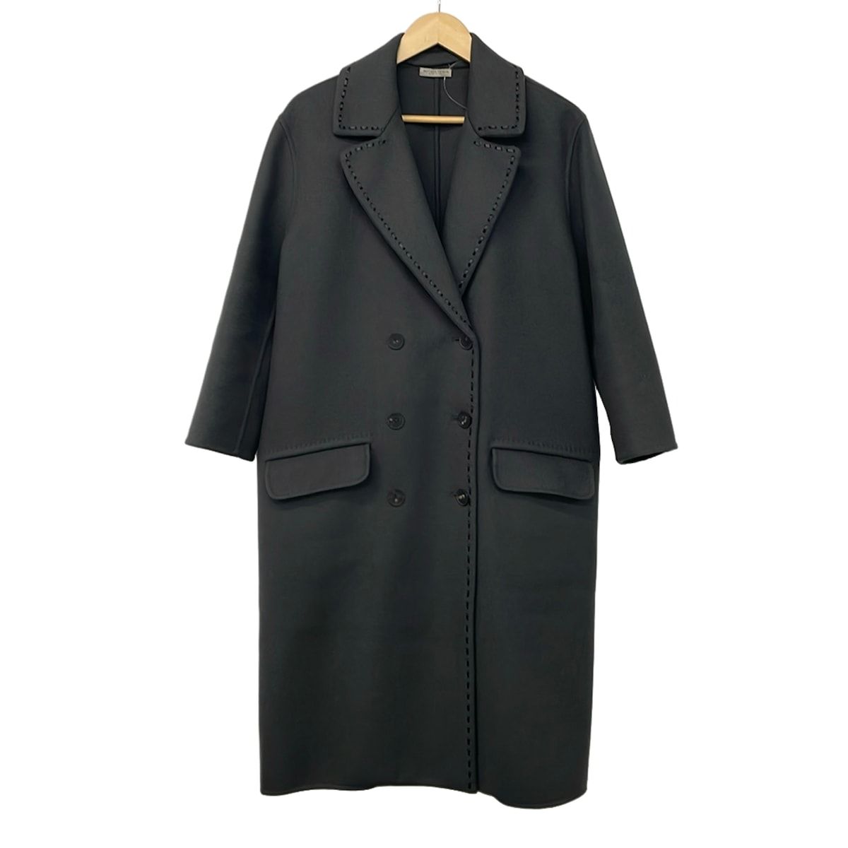 BOTTEGA VENETA(ボッテガヴェネタ) コート サイズ38 S レディース美品 - ダークグレー×黒 長袖/冬