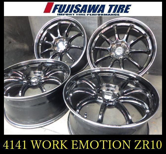 【4141】125A▲送料無料▲WORK EMOTION ZR10▲18x8.5J 5穴 PCD114.3 +47◆4本 26105176