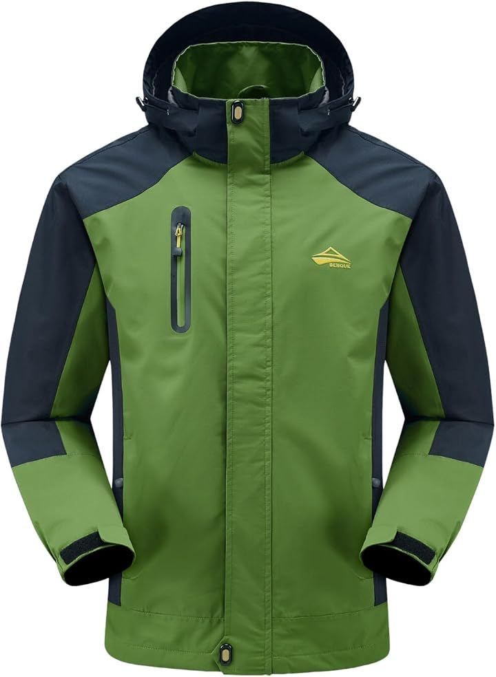 BENQUE(ベンケ) 雨風に強い アウトドアジャケット メンズ 登山ウェア 防水 登山服 ウインドブレーカー マウンテンジャケット 防風 撥水 (グリーン, 3XL) 5,796円