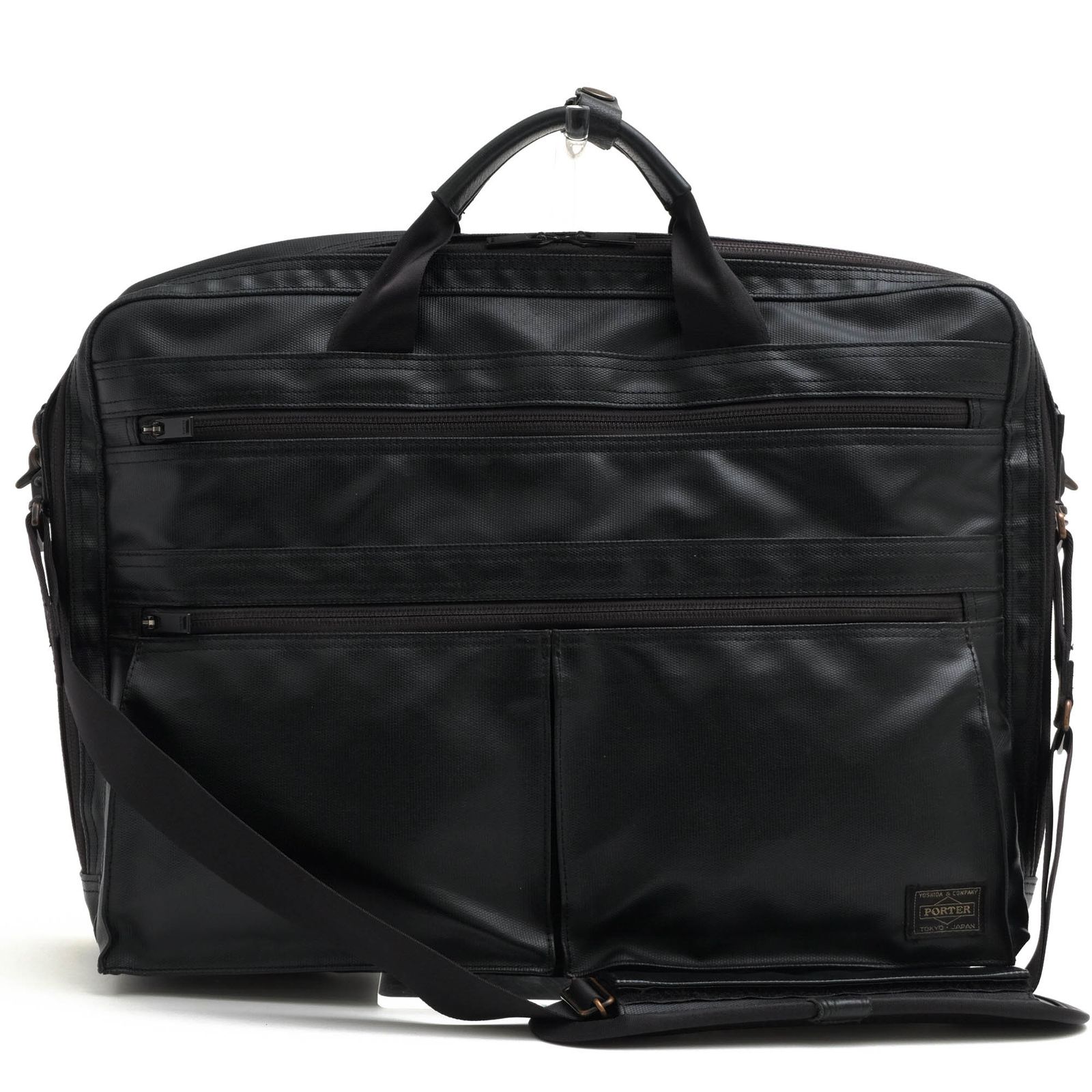 Porter Yoshida Bag/PORTER Bag Briefcase Business Bag for Business Men Men Men PVC Leather Leather Black Black 383-08274 STRAGE Storage 2 Way Shoulder Bag Laptop Storage