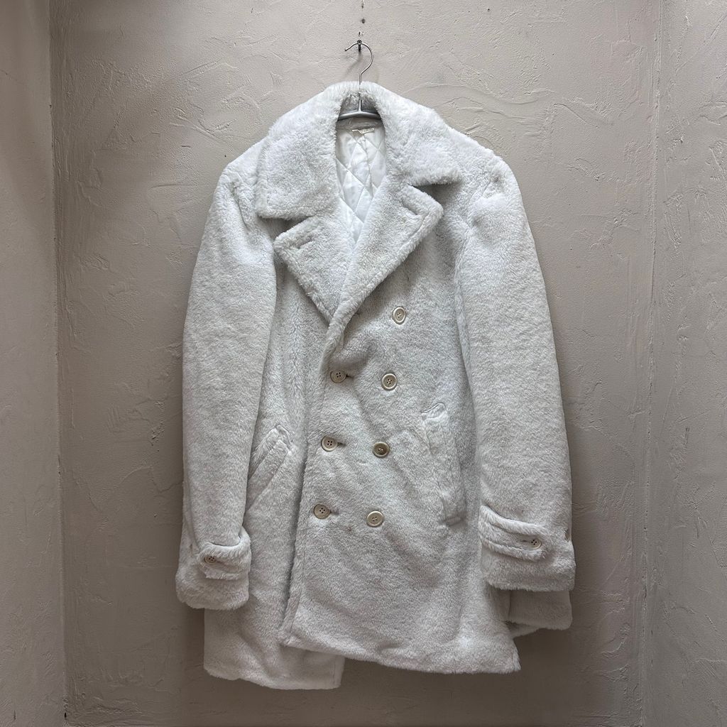 COMME des GARCONS HOMME PLUS コムデギャルソンオムプリュス 18AW WHITE SHOCK FAKE FUR P-COAT フェイクファーピーコート PB-C014 ホワイト size:S【代官山B08】 23,871円