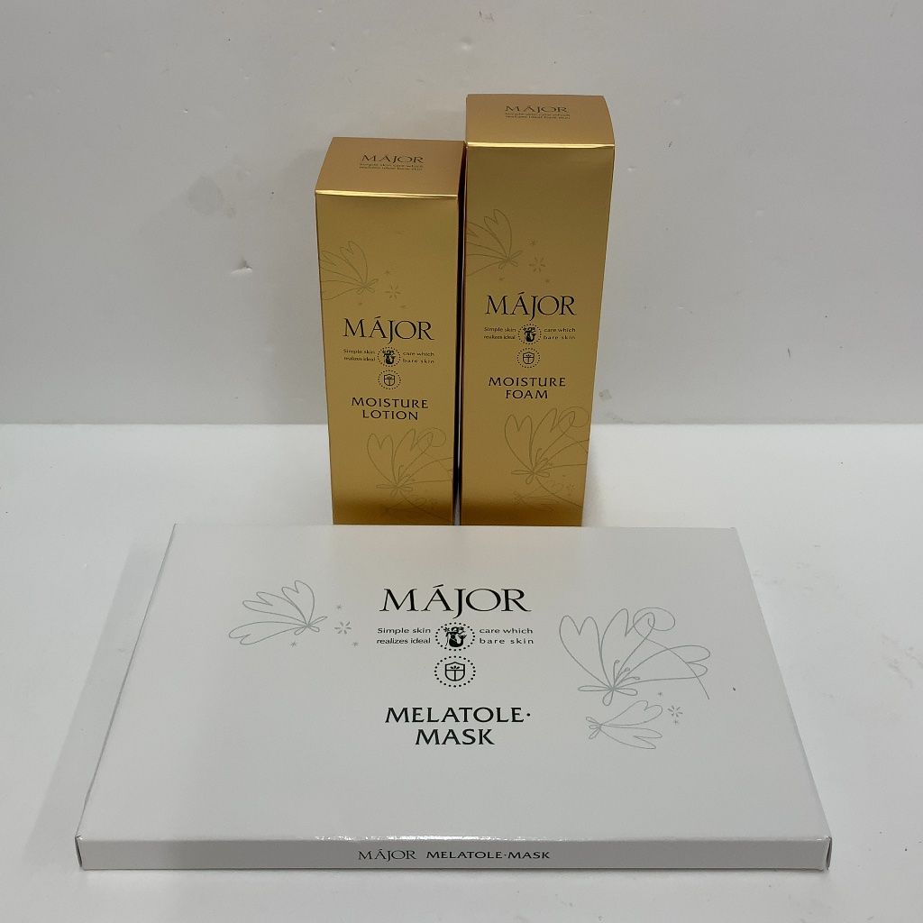 A1749 MAJOR マジョール メラトル・マスク 10枚入／モイスチュアフォーム 150mL／モイスチュアローション 150mL 計3点セット