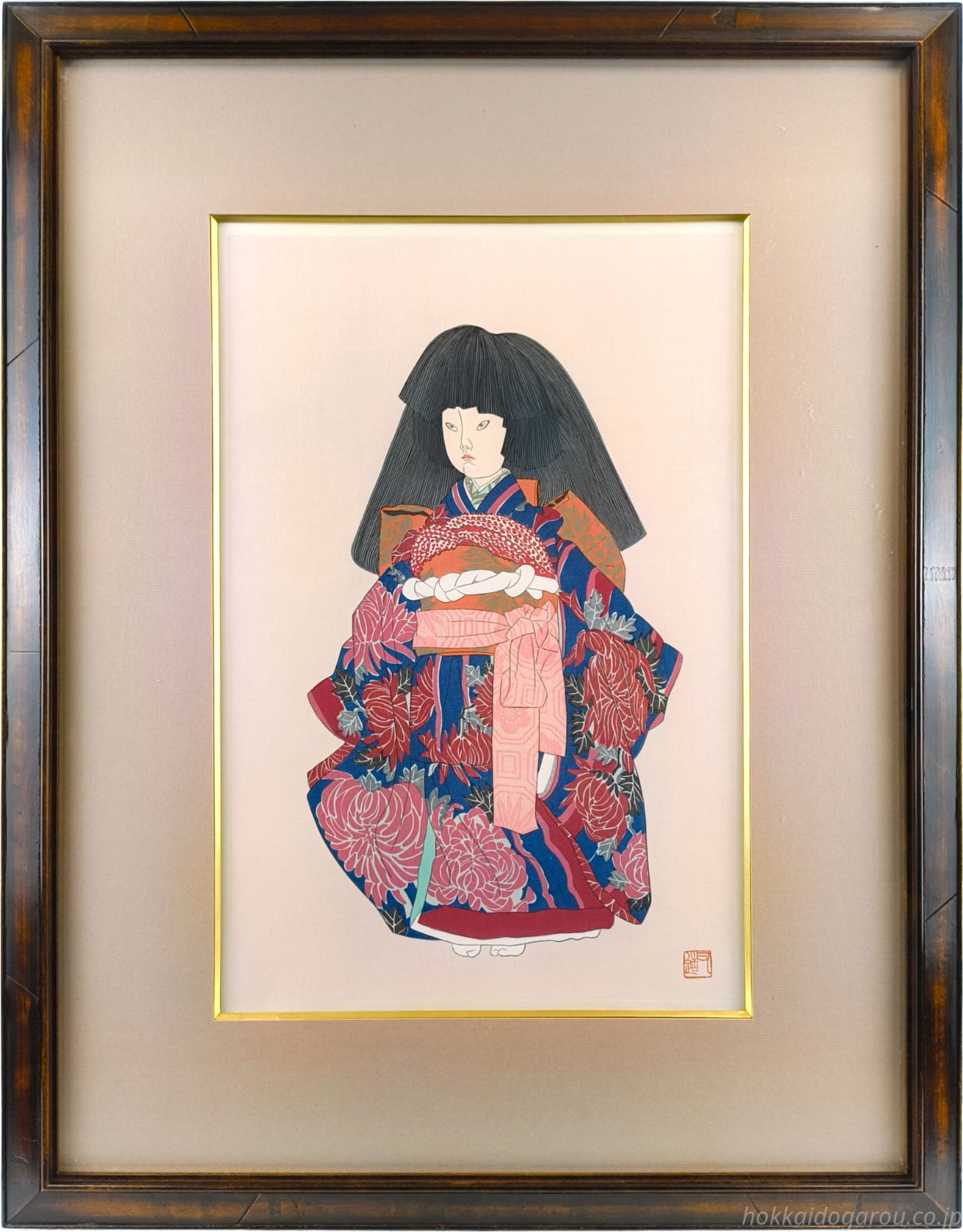 加山又造 「日本人形」 木版画 絵画
