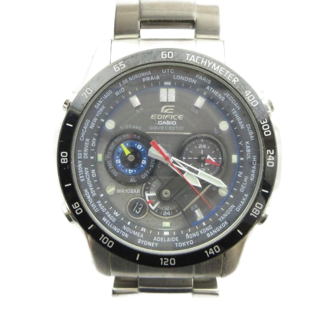 カシオ CASIO EQW-M1000SV EDIFICE 腕時計 ウォッチ タフソーラー クロノグラフ カレンダー付き デイト シルバー色 ■GY18 /MQ