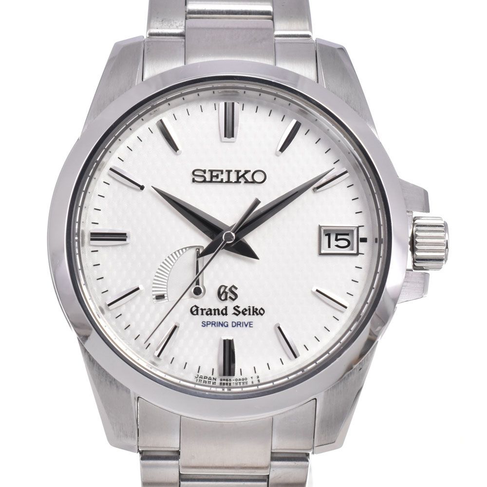 セイコー SEIKO SBGA025/9R65-0AG1 グランドセイコー デイト ホワイト スプリングドライブ メンズ 良品 腕時計 D#149525
