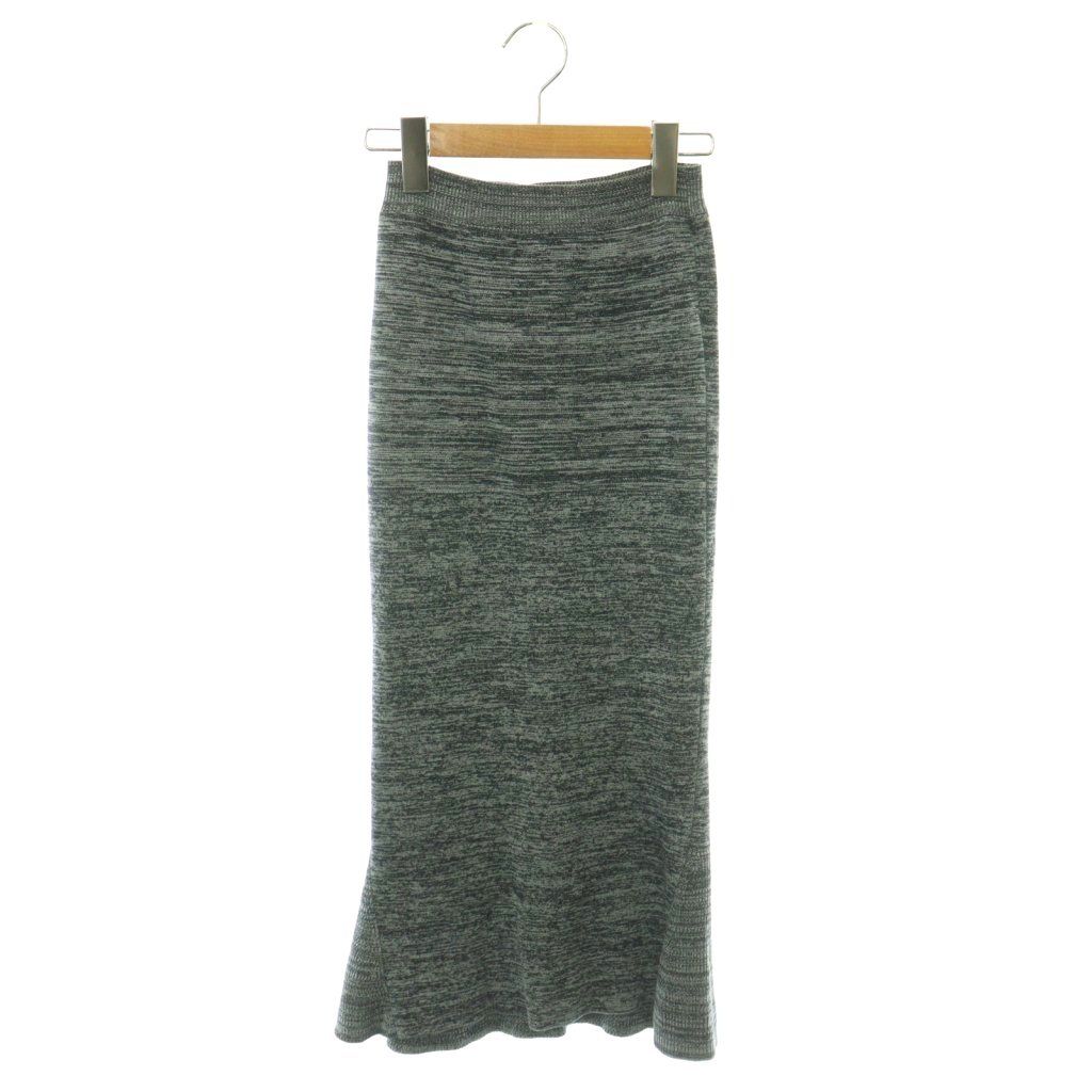ステラマッカートニー STELLA McCARTNEY ニット ロングスカート マーメイド ストレッチ 38 紺 ネイビー ライトブルー /HS ■GY20