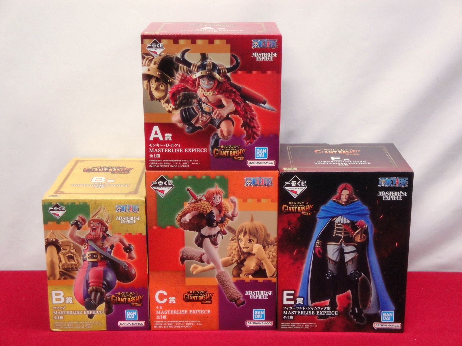 【カメ】【未開封品】一番くじ ワンピース -エルバフ編- GIANT BASH!! Vol.1 A/B/C/E賞 フィギュア まとめ 4点 314 9,216円