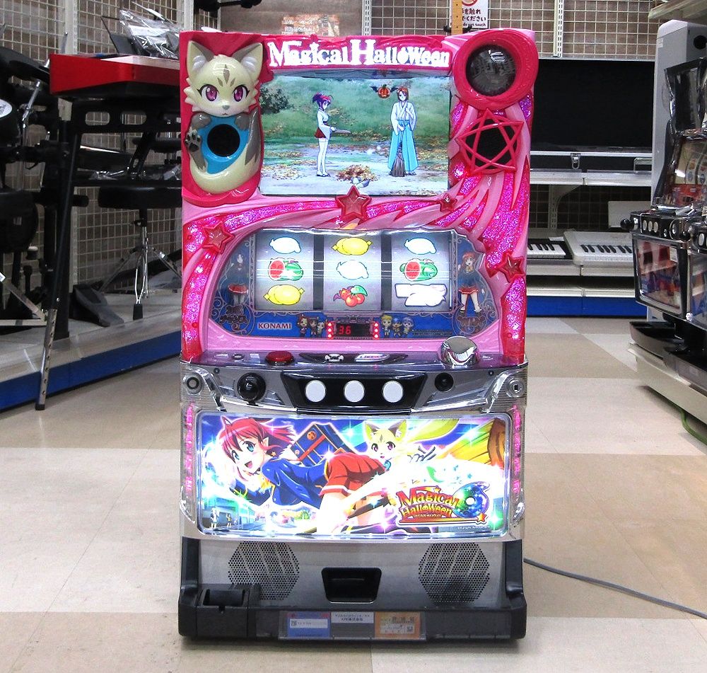 パチスロ実機 KPE マジカルハロウィン6 マジハロ コイン不要機搭載 100V対応 Vol調節有