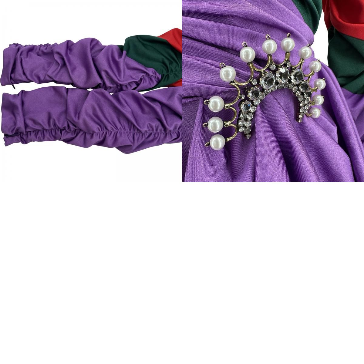 グッチ GUCCI ×BALENCIAGA ギャザーストレッチブラウス 677041 パープル ポリウレタン レディース ブラウス グッチ GUCCI ×BALENCIAGA ギャザーストレッチブラウス 677041 パープル ポリウレタン レディース ブラウス