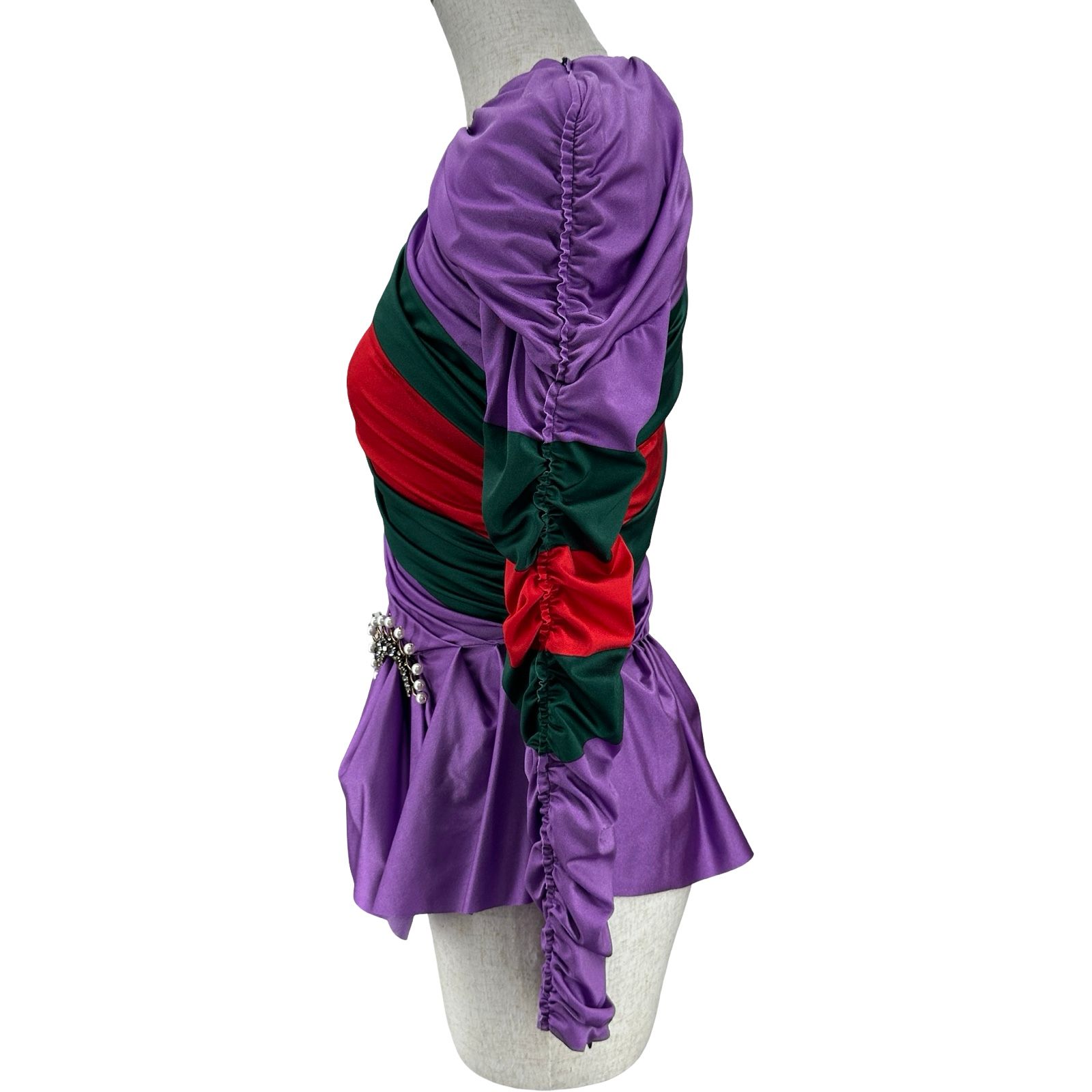 グッチ GUCCI ×BALENCIAGA ギャザーストレッチブラウス 677041 パープル ポリウレタン レディース ブラウス グッチ GUCCI ×BALENCIAGA ギャザーストレッチブラウス 677041 パープル ポリウレタン レディース ブラウス