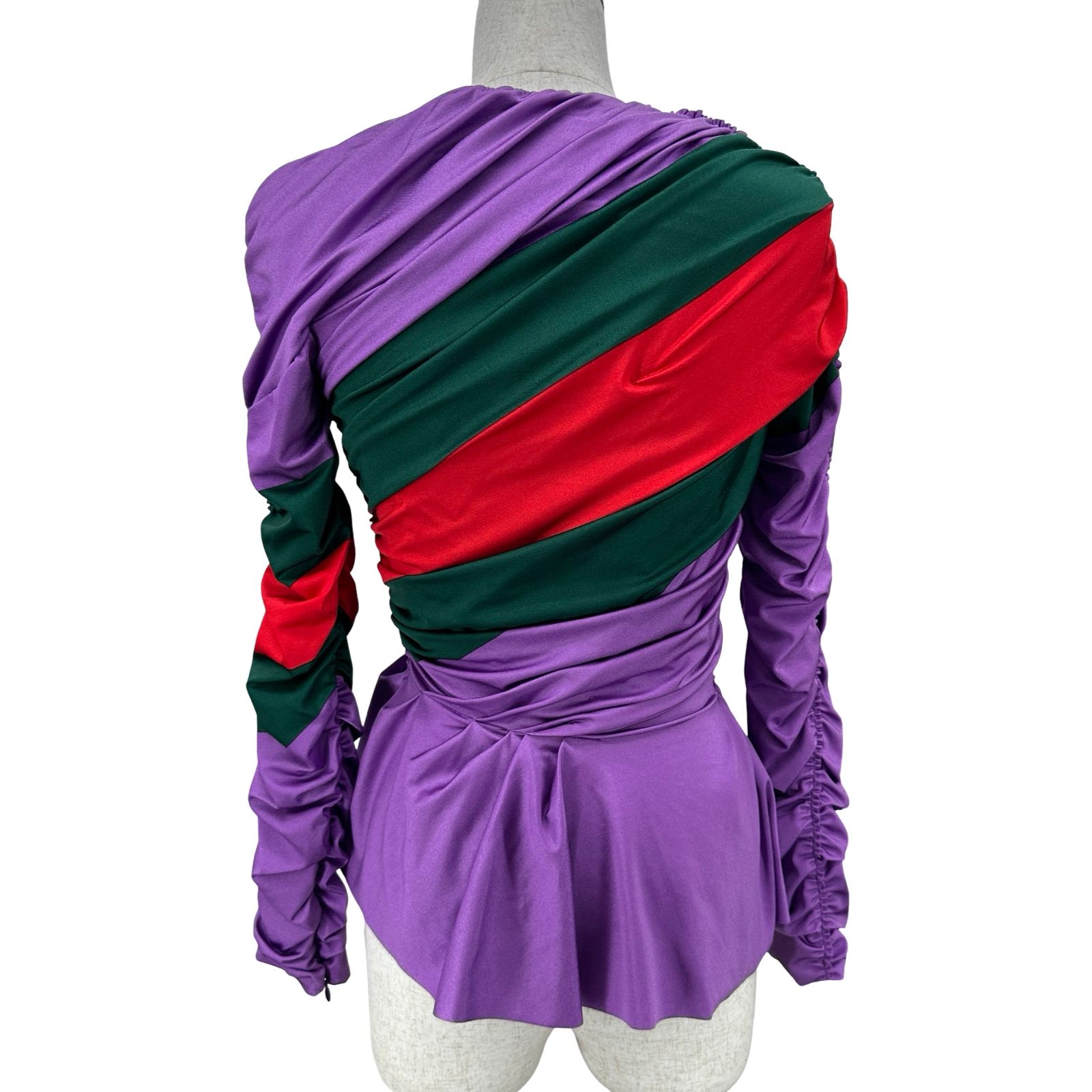 グッチ GUCCI ×BALENCIAGA ギャザーストレッチブラウス 677041 パープル ポリウレタン レディース ブラウス グッチ GUCCI ×BALENCIAGA ギャザーストレッチブラウス 677041 パープル ポリウレタン レディース ブラウス