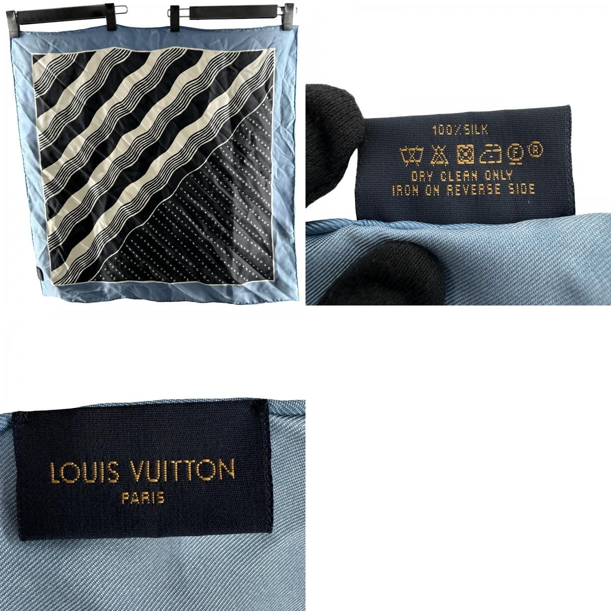 ルイ・ヴィトン LOUIS VUITTON モノグラムウェーブスカーフノースリーブTシャツ FPTS04 ブラック コットン レディース タンクトップ