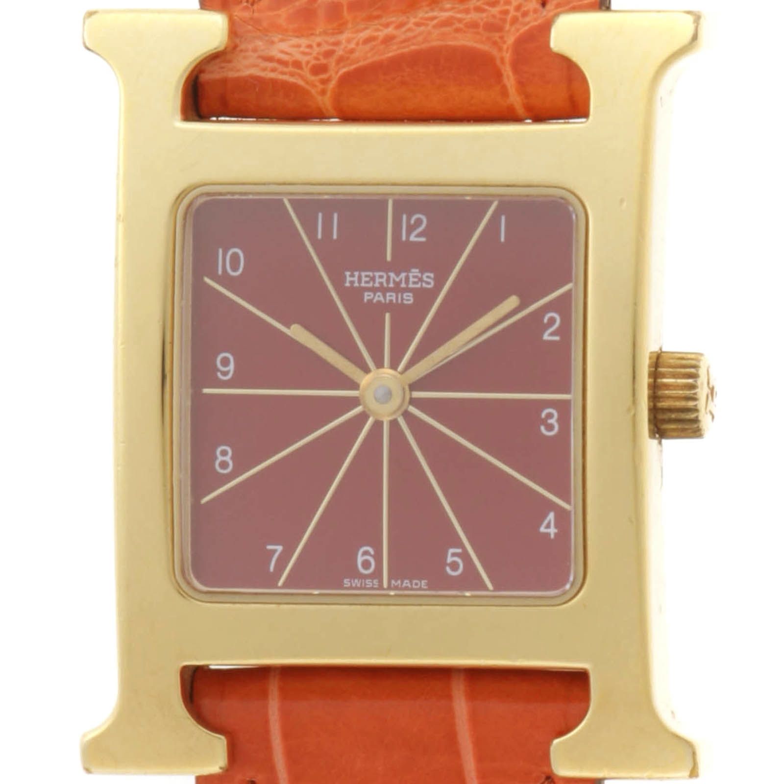 HERMES エルメス Hウォッチ【205】 HH1.201 腕時計 ステンレススチール ゴールド レディース【中古】- 81,312円