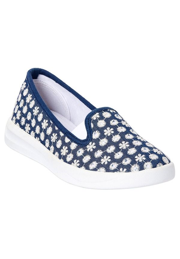 コンフォートビュー レディース シューズ スリッポン・ローファー スニーカー コットン Comfortview The Dottie Cotton Canvaslip On Sneaker Denim