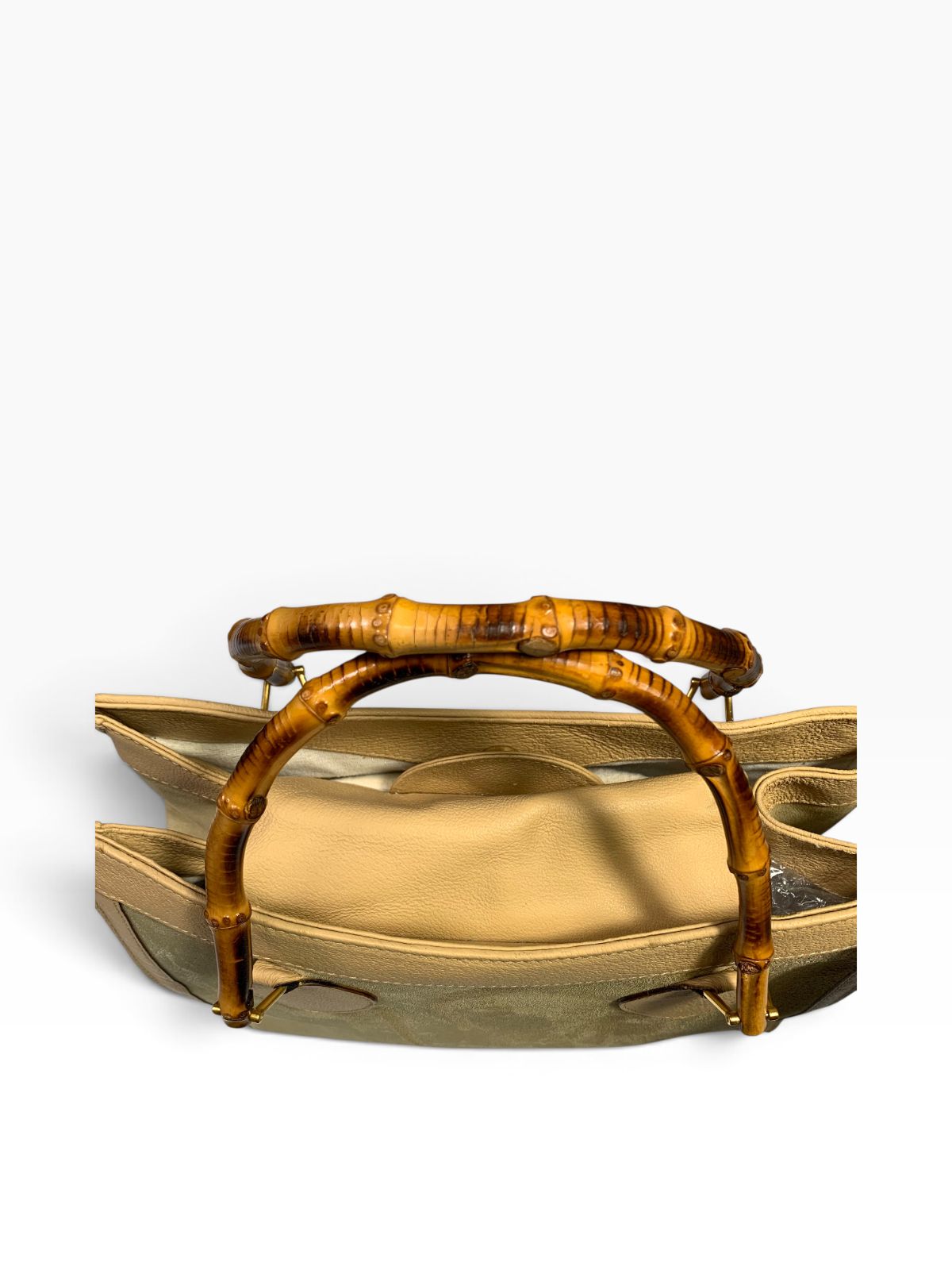 GUCCI グッチ バンブー ハンドバッグ スエード レザー ヴィンテージ
