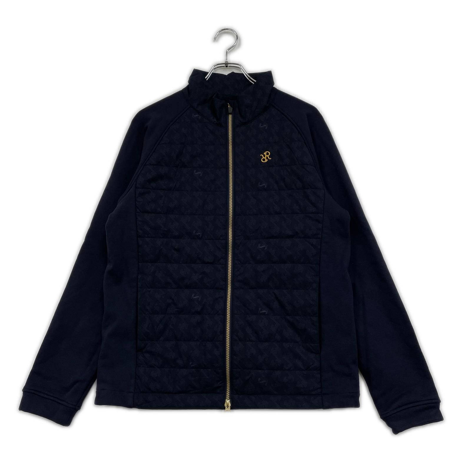 中古 メンズ レザレクション Resurrection フルジップアウター L 濃紺 ネイビー 中綿 ストレッチ ダブルジップ