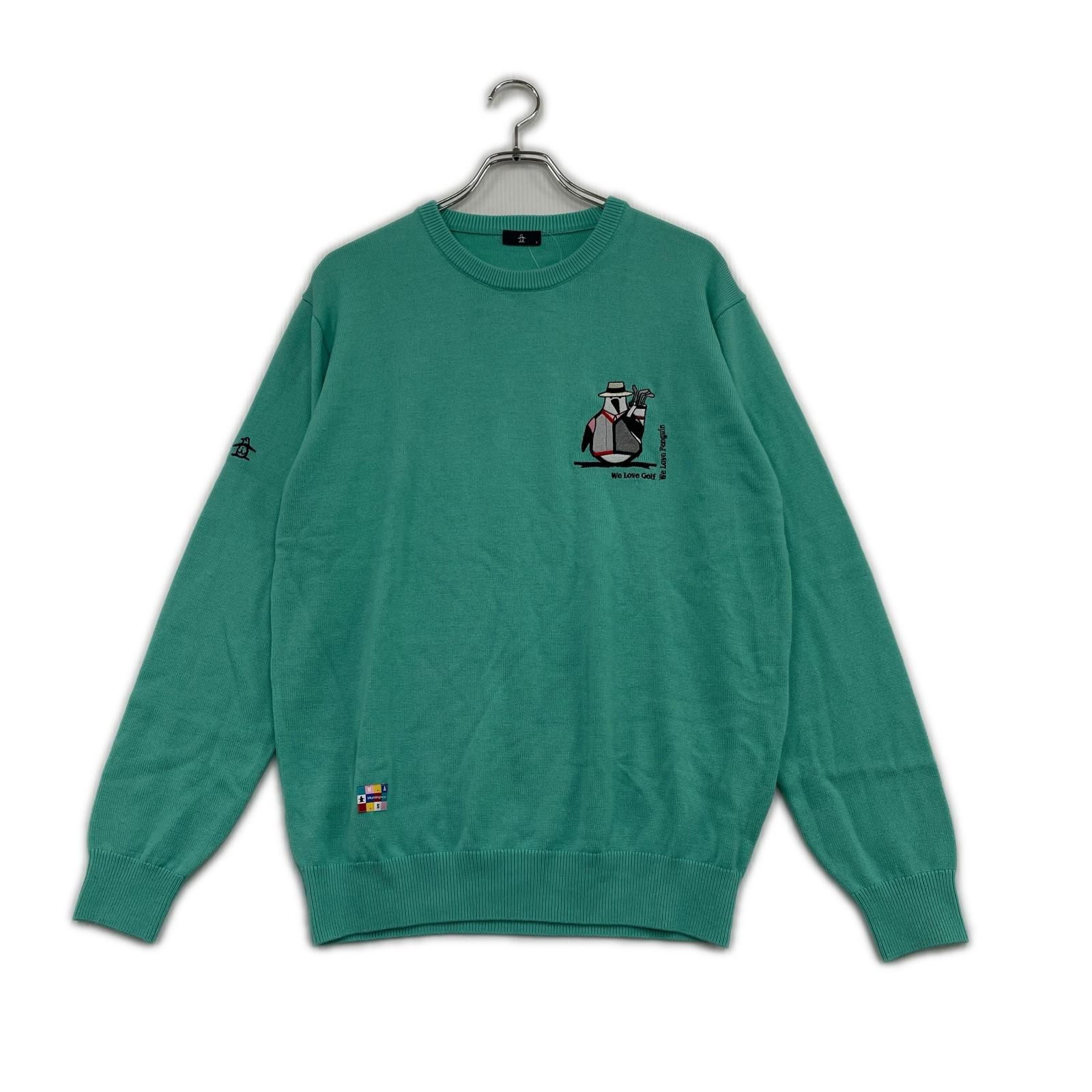 中古 メンズ マンシングウェア Munsing wear セーター L グリーン系 緑 2025年モデル 刺しゅう