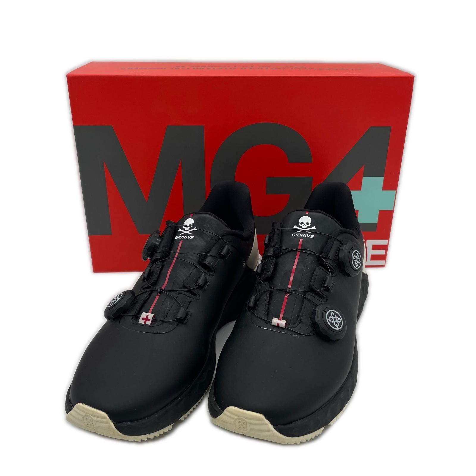中古 ジーフォア G/FORE ゴルフシューズ 25.5cm ブラック G/DRIVE BOA スパイクレス 箱付き [G4MF21EF32]