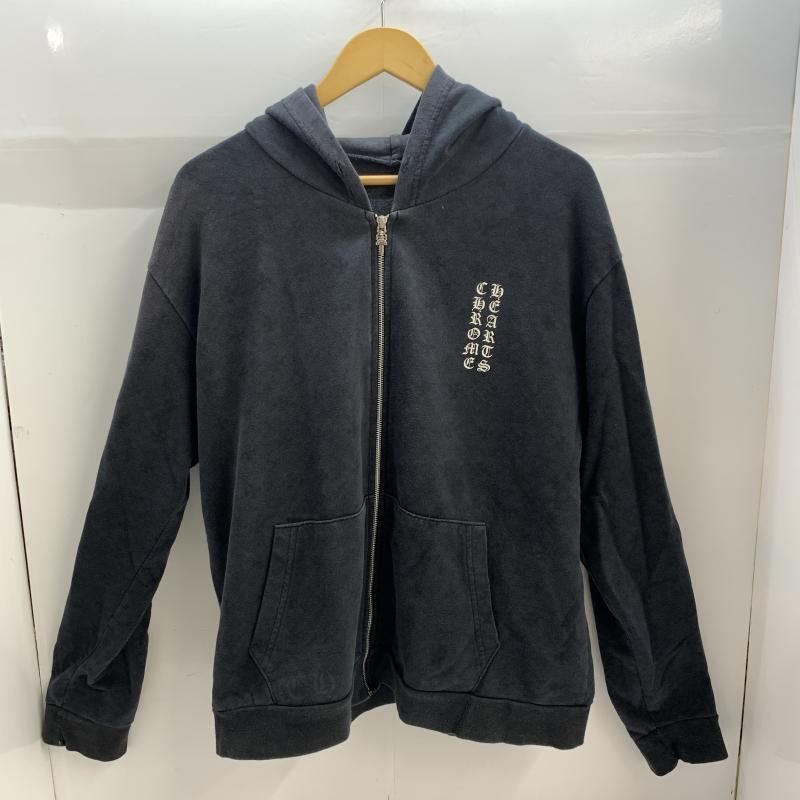 【中古】CHROME HEARTS モノグラムプリントジップパーカー M ブラック[19]