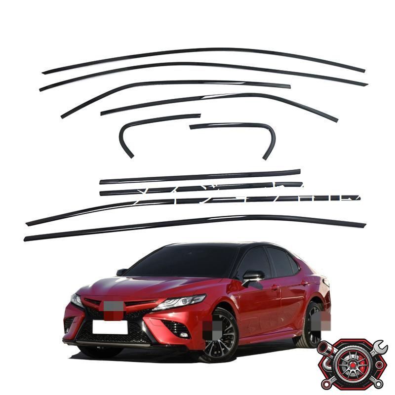 2018-2023年モデル トヨタ カムリ専用 車窓装飾ストリップ｜全窓?下窓用 10点セット?シルバー?艶消しブラック