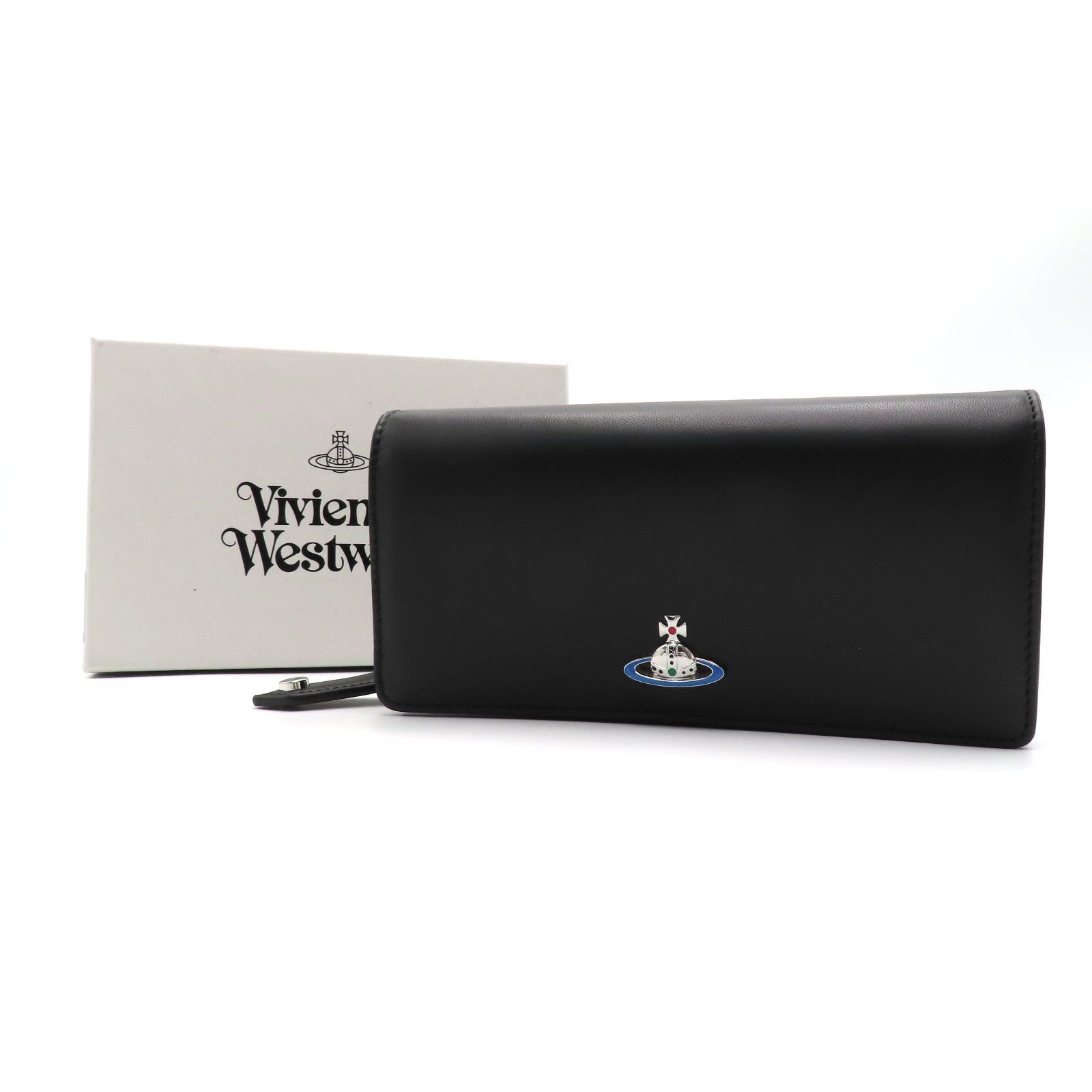 Vivienne Westwood　ヴィヴィアンウエストウッド　ナッパレザー　クラシック　ロングウォレット　長財布　ブラック　ロゴ　オーブ　VIVIENNEWESTWOOD　51060025 L001L