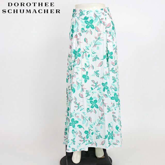 ドロシー・シューマッハ DOROTHEE SCHUMACHER レディース ロングスカート 両サイドスリット花柄ロングスカート グリーン系（サイズ/2/3）sk0057