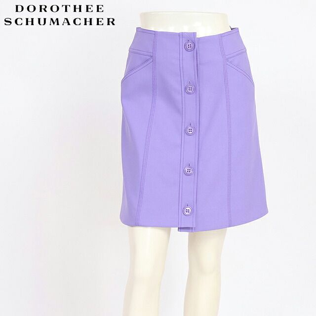 ドロシー・シューマッハ DOROTHEE SCHUMACHER レディース ミニスカート ステッチデザインボタン留めスカート パープル系（サイズ/1）sk0068