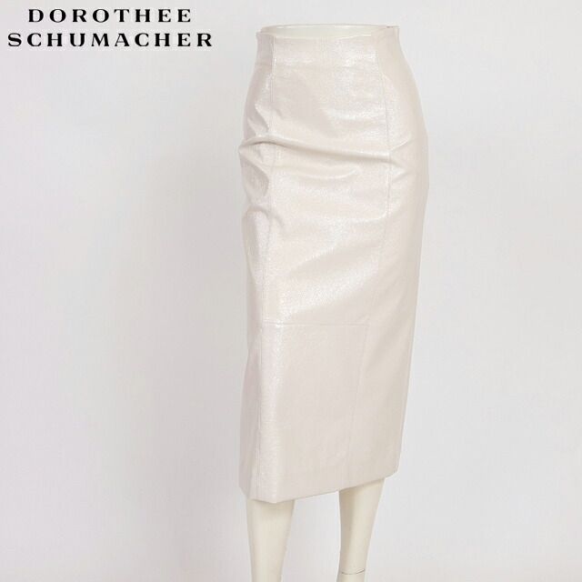 ドロシー・シューマッハ DOROTHEE SCHUMACHER レディース ロングスカート 光沢ありロングスカート ホワイト系（サイズ/1/2/3/4/5）sk0076