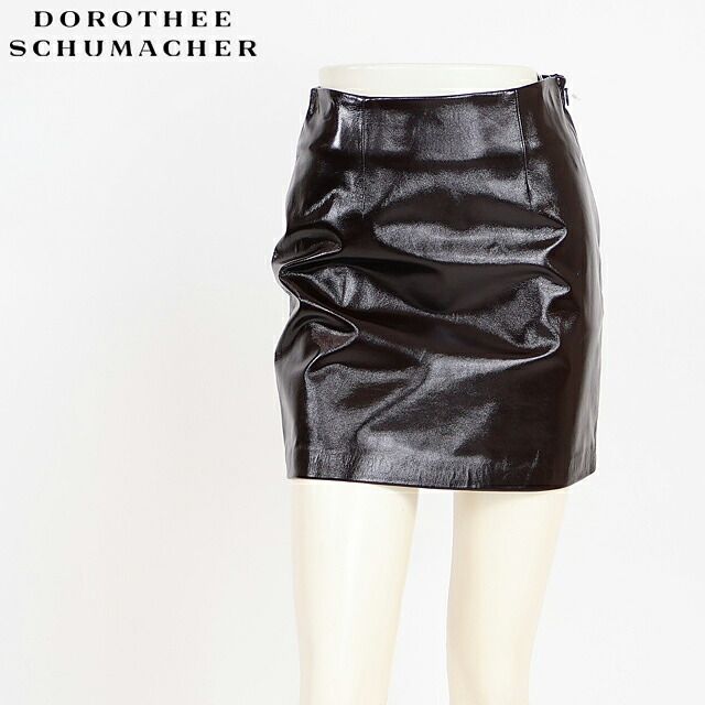 ドロシー・シューマッハ DOROTHEE SCHUMACHER レディース ミニスカート レザーミニスカート ブラウン系(サイズ/1)sk0073