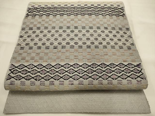 平和屋着物●西陣　丸勇謹製　八寸名古屋帯　横段文　証紙付き　正絹　逸品　AABJ7552sx 26,325円