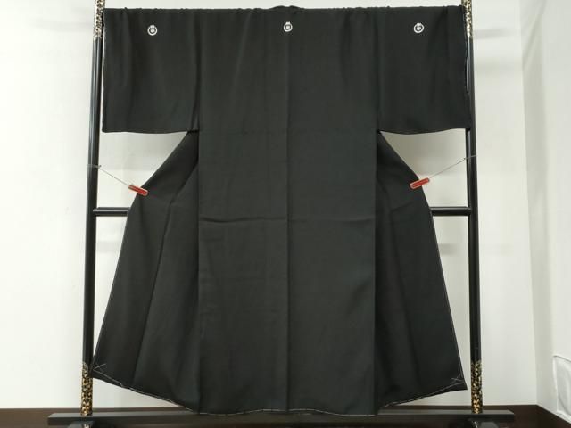 平和屋着物●男性　黒紋付　キングサイズ　正絹　逸品　未使用　CABI2797yc