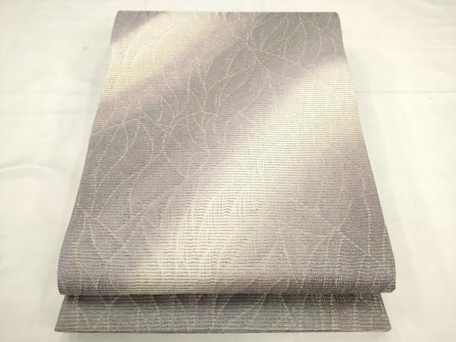 平和屋着物●両面全通柄袋帯　霞文　金糸　正絹　逸品　AABK6808pf