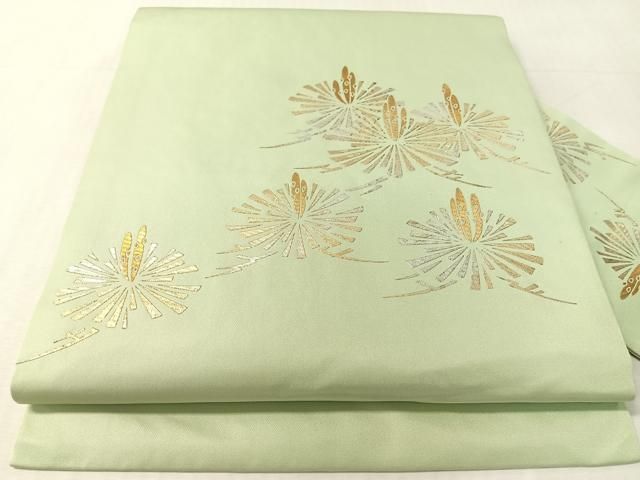 平和屋着物●金彩友禅作家　金彩の魔術師　堀省平　金煌織　九寸名古屋帯　松葉文　正絹　逸品　CABK4413vp