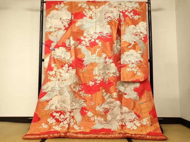 平和屋本店●色打掛　和装　婚礼　結婚式　花嫁　神社挙式　総刺繍　飛鶴梅松文　金銀糸　逸品　AABK8309fw 24,570円