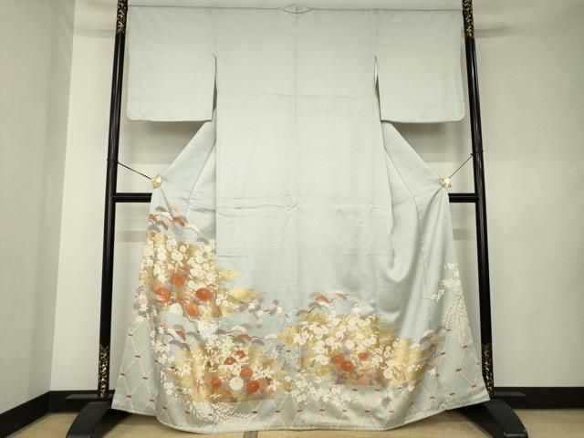 平和屋着物●豪華色留袖　駒刺繍　吉祥花文　金彩　正絹　逸品　AABK9375ck 29,250円