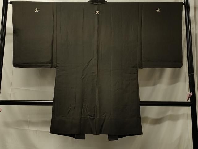平和屋着物＃男性　長羽織　黒紋付き　正絹　逸品　CABK3402in 21,840円