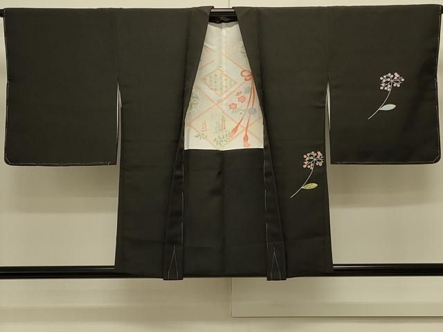 平和屋着物＃羽織　刺繍　花鳥文　黒地　正絹　逸品　未使用　CABK3465in 13,650円
