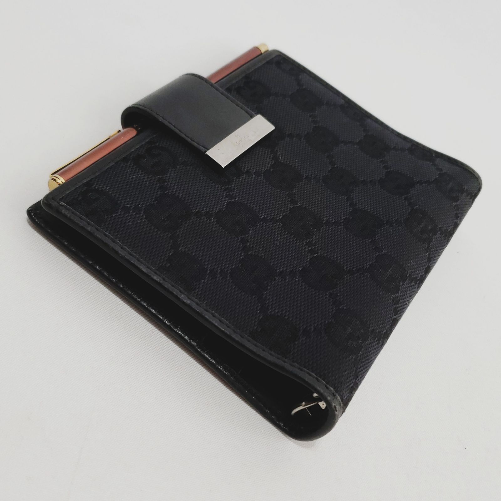 中古【 GUCCI 】 グッチ GGキャンバス システム手帳 6穴リング シェリーライン ボールペン付き