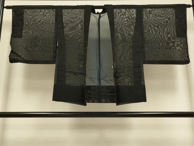 平和屋着物▽羽織　スリーシーズン　春夏秋　塵除け　刺繍　洋花文　正絹　逸品　DABI4420du
