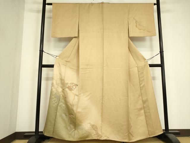 平和屋着物▽中国三大刺繍　スワトウ刺繍　汕頭刺繍　訪問着　単衣　地紙花松文　暈し染め　金彩　正絹　逸品　DABJ1357az 24,921円
