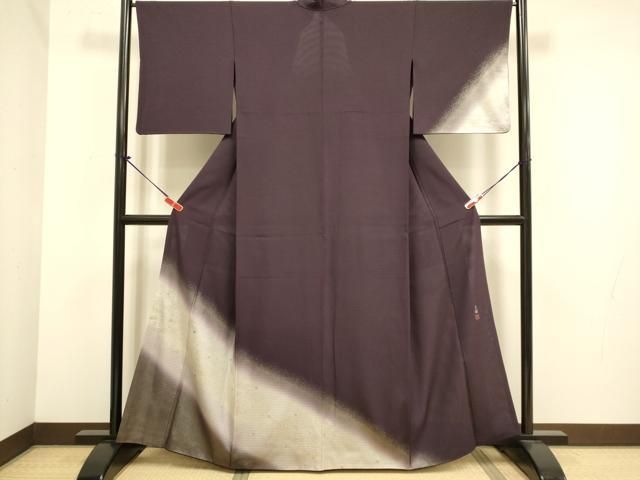 平和屋着物▽松尾光琳　訪問着　無双　絽袷　絽×絽　源氏香　銀彩　正絹　逸品　DABJ6539du