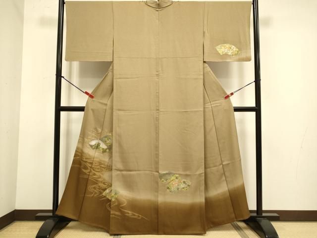 平和屋着物▽訪問着　単衣　螺鈿　流水地紙花文　暈し染め　金彩　正絹　逸品　DABJ6540du 27,300円