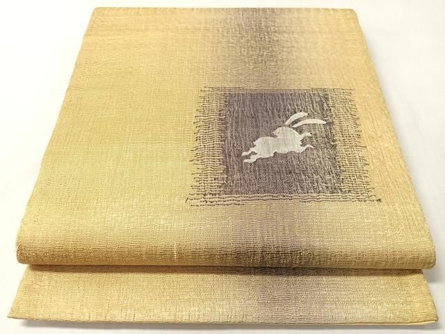 平和屋着物●太鼓柄袋帯　すくい織　跳兎　正絹　逸品　CABL6290vp 20,306円