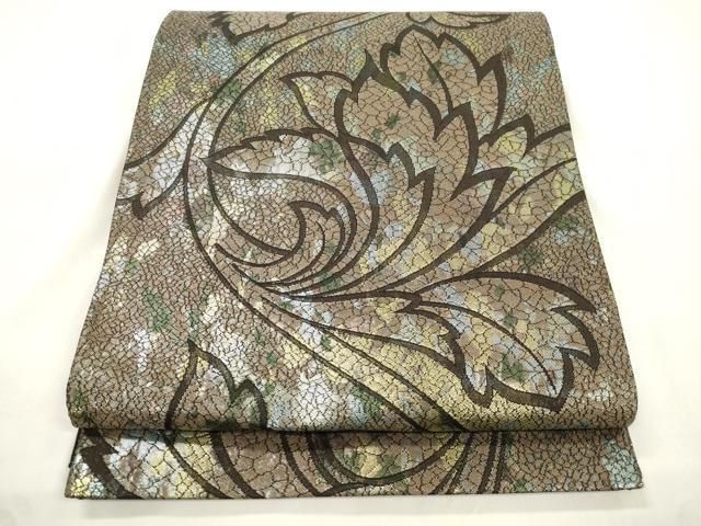 平和屋着物●澤屋重兵衛　六通柄袋帯　草木文　金銀彩　正絹　逸品　CABM0416dy 27,885円